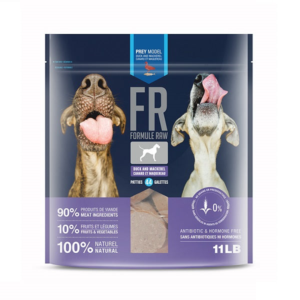 Formule Raw Canard et Maquereau pour chiens 11lbs