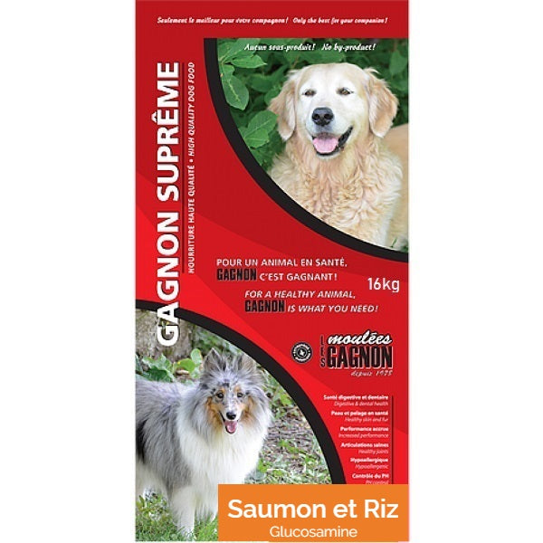 Les Moulées Gagnon Suprême Saumon et Riz 16kg - La boite à Penny