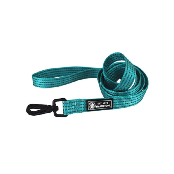 HAMILTON laisse de nylon turquoise haute visibilité 1" X 72"
