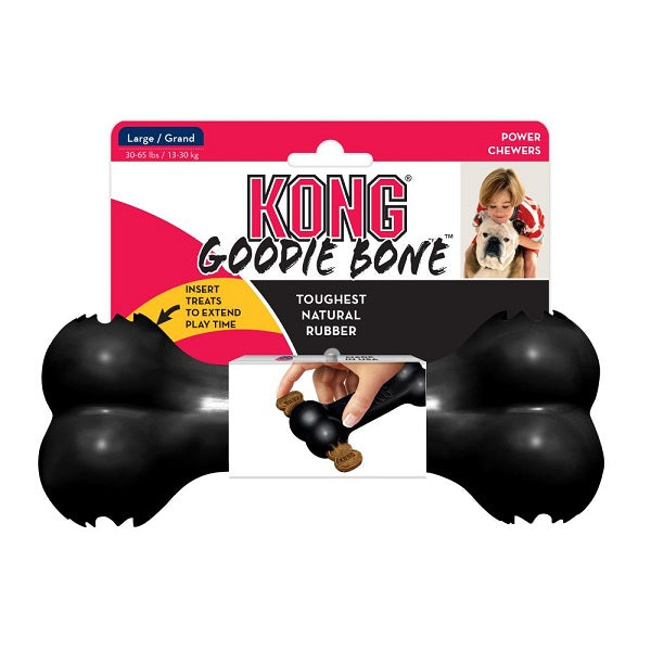 Kong extrême goodie Os en caoutchouc résistant noir format large - La boite à Penny