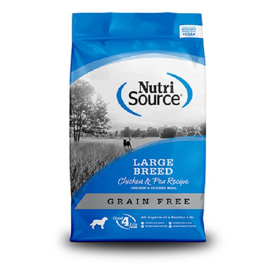 NutriSource nourriture sans céréales pour chiens de grande race poulet et pois 26lb