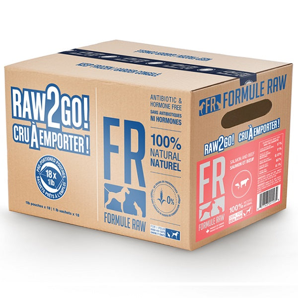 Formule Raw Saumon et Bœuf 18lbs pour chiens et chats - La boite à Penny