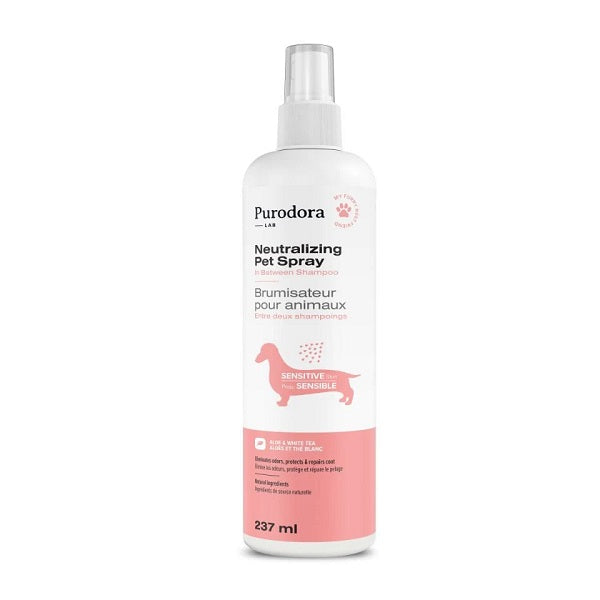Purodora Lab brumisateur pour animaux neutralisant d'odeurs peau sensible 237ml - La boite à Penny