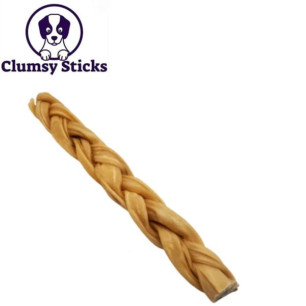 Clumsy Sticks Bâton de collagène tressé naturel 12"