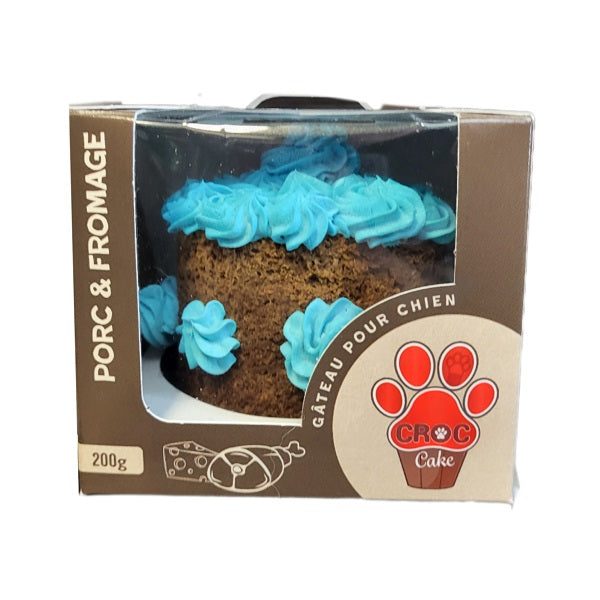 Croc Cake Gâteau au Porc et Fromage pour chiens bleu