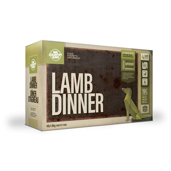 Big Country Raw dîner d'agneau 4lb pour chien