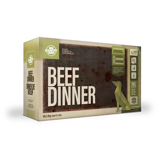 Big Country Raw dîner de boeuf 4lb pour chien