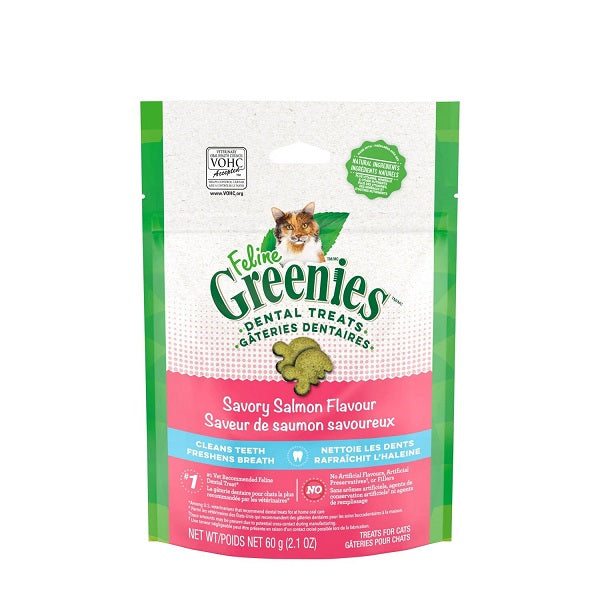 Greenies gâteries dentaires félin saveur saumon savoureux 60g