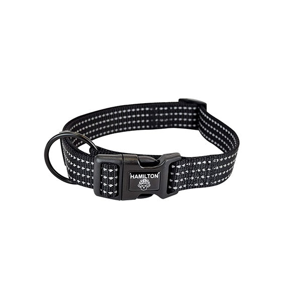 HAMILTON collier ajustable haut visibilité NOIR 1" X 18" À 26"