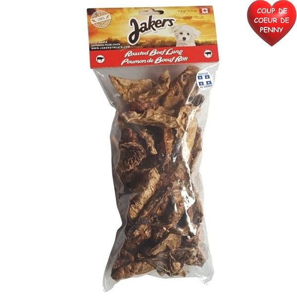 Jakers Treats Poumon de boeuf rôti 114g