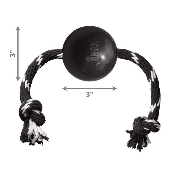 Kong extrême balle avec corde noir grandeur large - La boite à Penny