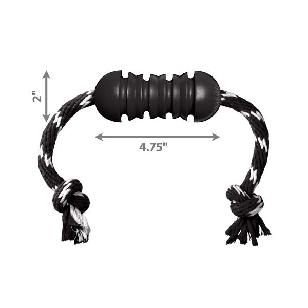 Kong extrême dental noir format medium avec corde - La boite à Penny