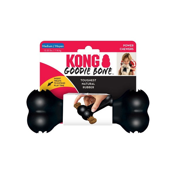 Kong extrême goodie Os en caoutchouc résistant noir format medium - La boite à Penny