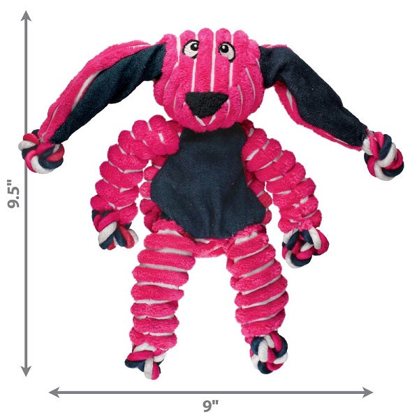 Kong Floppy Knots Lapin Moyen rose - La boite à Penny