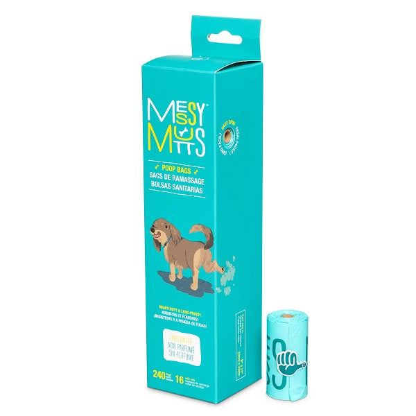 Messy Mutts Sacs De Ramassage, 16 Rouleaux