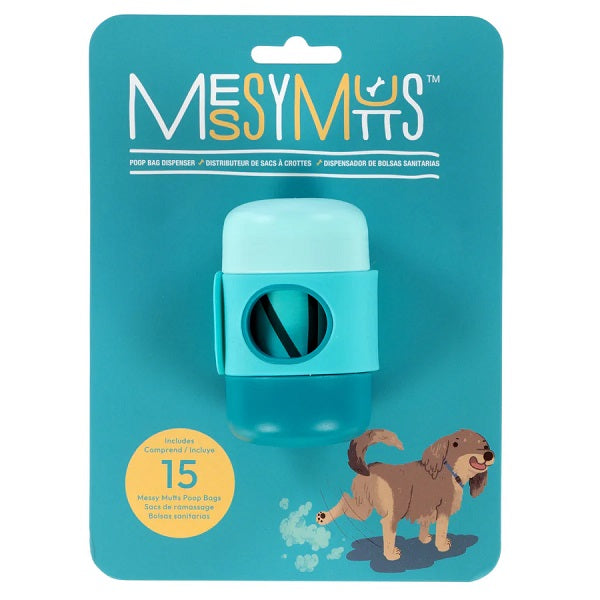 Messy Mutts Distributeur à Sacs De Ramassage Bleu
