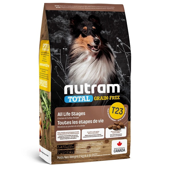Nutram Total T23 pour Chien Sans Grains Poulet et Dinde 4.4lbs - La boite à Penny