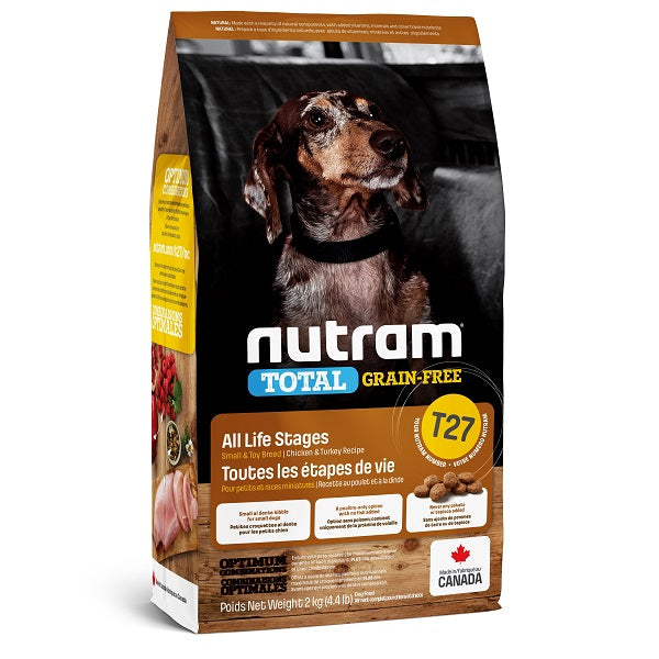 Nutram Total T27 Chien Petite Race Sans Grains Poulet et Dinde 4.4lbs - La boite à Penny
