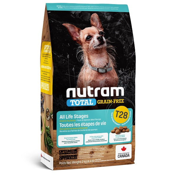 Nutram Total T28 Chien Petite Race Sans Grains Saumon et Truite 4.4lbs - La boite à Penny