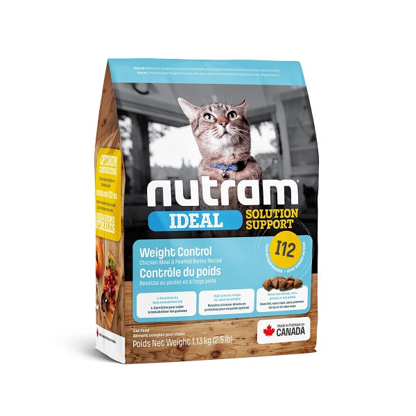 Nutram Ideal I12 Chat- Contrôle Du Poids Poulet et Orge 4.4lbs