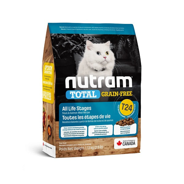 Nutram Total T24 Chat Sans Grains Truite et Saumon 2.5lbs
