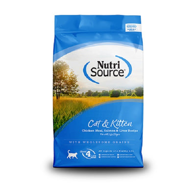 NutriSource nourriture pour chat et chaton au Poulet, Saumon et Foie 12lb - La boite à Penny