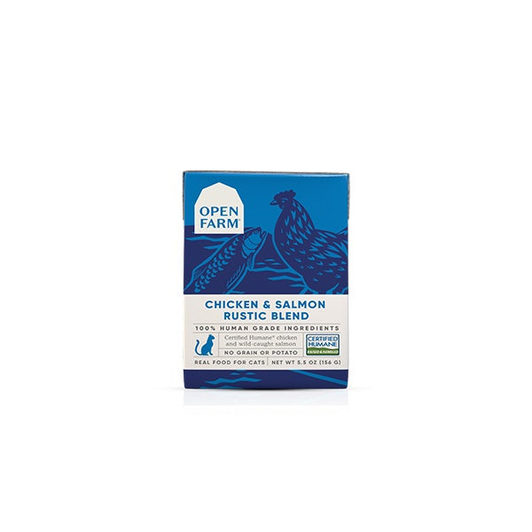 OPEN FARM mélange rustique poulet et saumon pour chats 156g