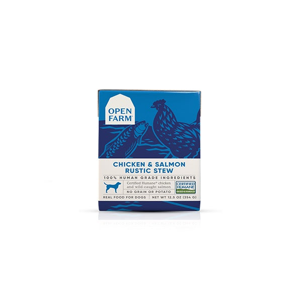OPEN FARM mélange rustique au poulet et saumon pour chien 354g - La boite à Penny