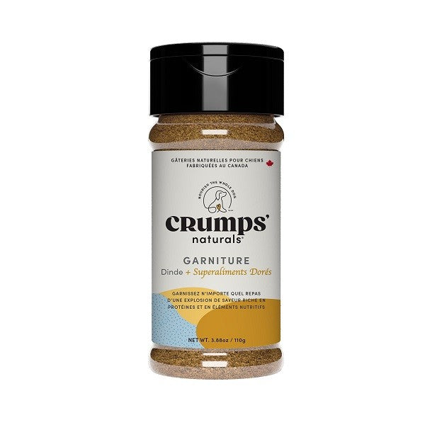 Crumps' Naturals Gâteries Pour Chien, Flocons à Saupoudrer, Dinde + Superaliment Or 110g