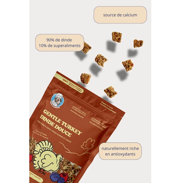 Chien Gourmand Dinde Douce Booster Lyophilisé pour chiens et chats 56g