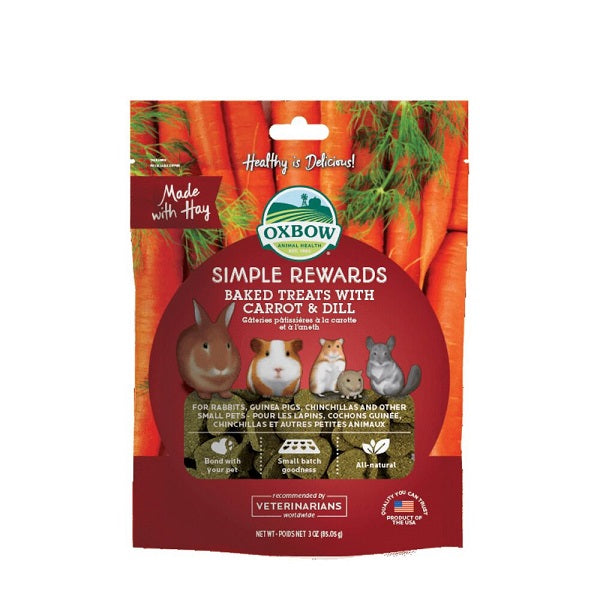 Oxbow Friandise pour Rongeurs -Cuites au Four- Carottes et Aneth 75g