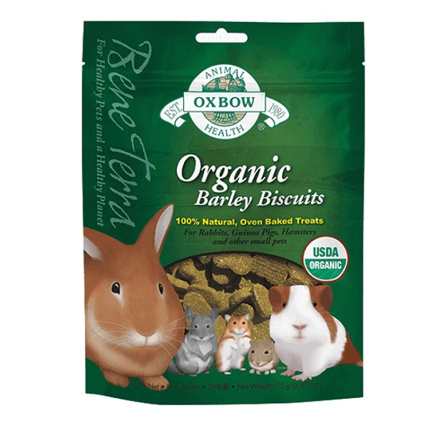Oxbow Friandise pour Rongeurs -Cuites au Four- À l'Orge- Bio 75g - La boite à Penny