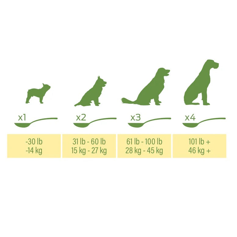 Pattes Vertes Glucosamine Supplément à saupoudrer pour chien Oméga-3 - La boite à Penny