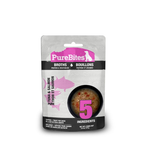 PUREBITES Bouillons protéine et légumes thon et saumon 57g