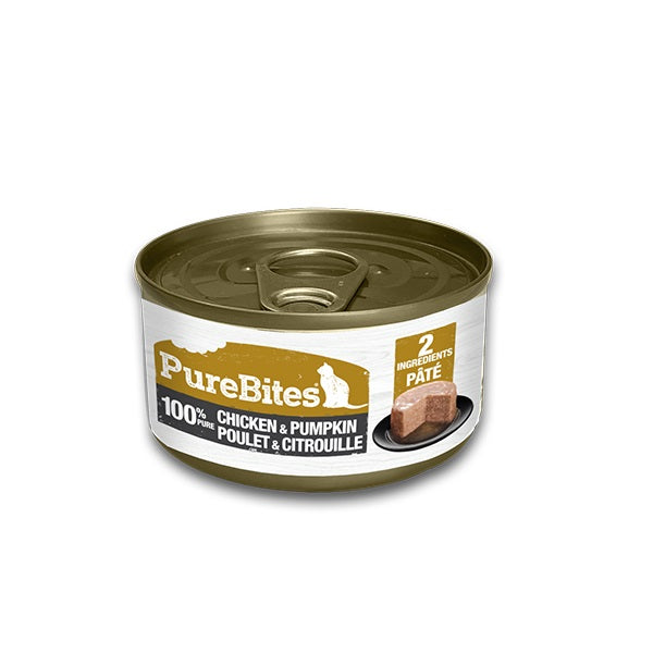 PUREBITES 100% pur pâté poulet et citrouille pour chat 71g