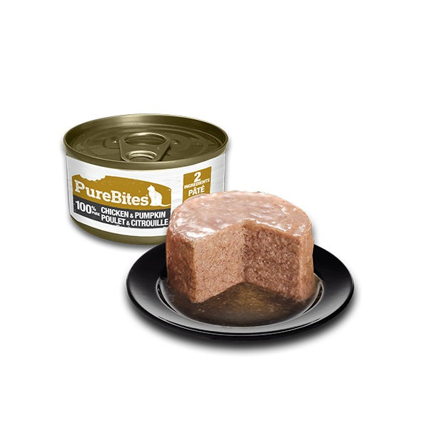 PUREBITES 100% pur pâté poulet et citrouille pour chat 71g