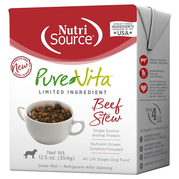 NutriSource Pure Vita ragoût de bœuf pour chiens 354g - La boite à Penny