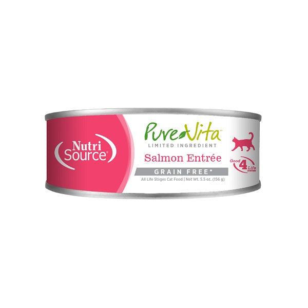 NutriSource Pure Vita entrée de saumon pour chats 156g