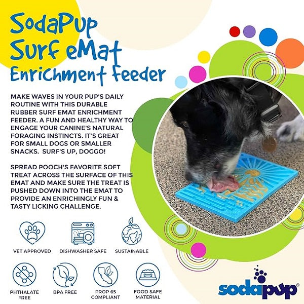 SodaPup Tapis à Lécher Surf 5x7" - La boite à Penny