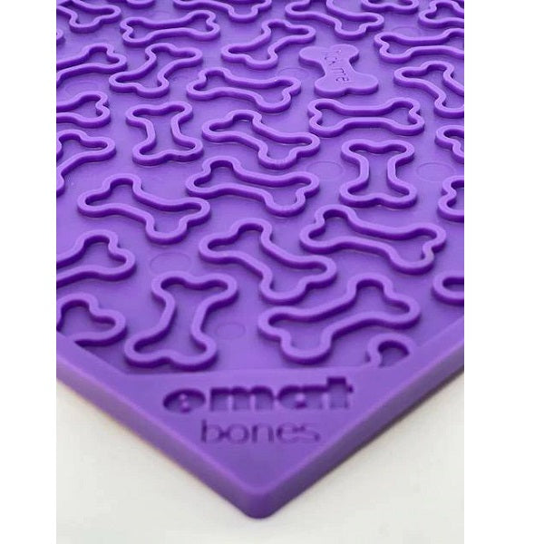 SodaPup Tapis à Lécher Os mauve 8x8" - La boite à Penny