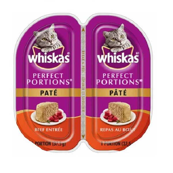 Whiskas Portions Parfaites pâté boeuf 2x37.5g