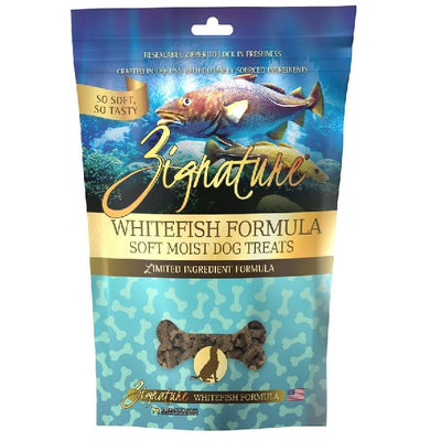 Zignature Gâteries Tendres pour Chiens Poisson Blanc 113g - La boite à Penny