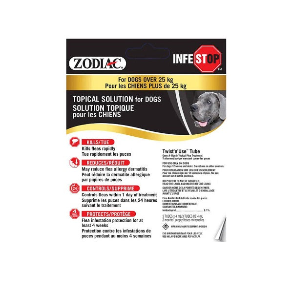ZODIAC Infestop topique anti-puces pour chiens de plus de 25kg - La boite à Penny
