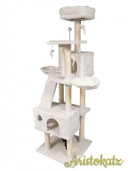 Arbre à chat Aristokatz style condo 72" blanc - La boite à Penny