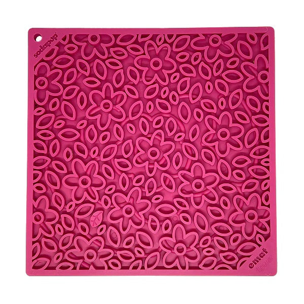 SodaPup Tapis à lécher Fleurs Rose 8x8 - La boite à Penny