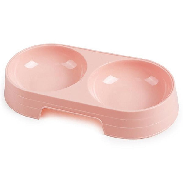 Bol double en plastique résistant de couleur rose - La boite à Penny