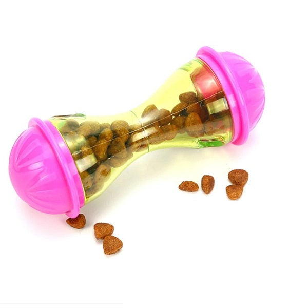 Jouet roulant interactif pour chat rose