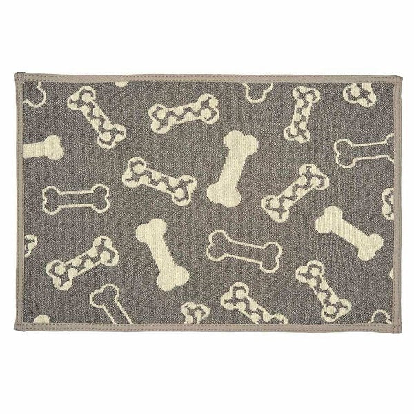 Loving Pet Tapis Bella - 'Woof' Gris et Noir 12,5"x19,25"