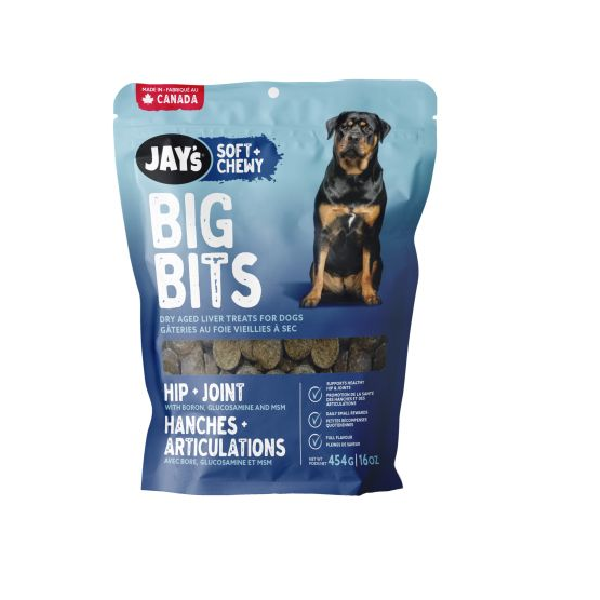 Jay's Big Bits gâteries hanches et articulations pour chiens 454g