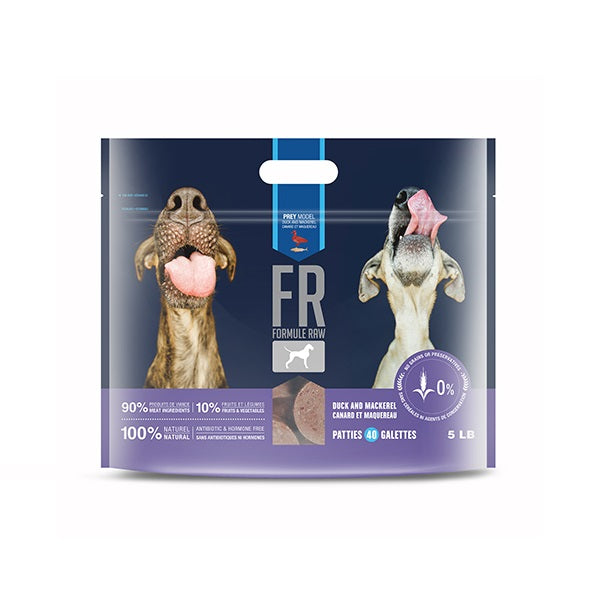 Formule Raw Canard et Maquereau pour chiens  5lbs